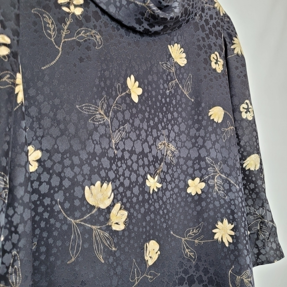 LIHLI Saks Fifth Black Silk Floral Dress - Picture 7 of 14